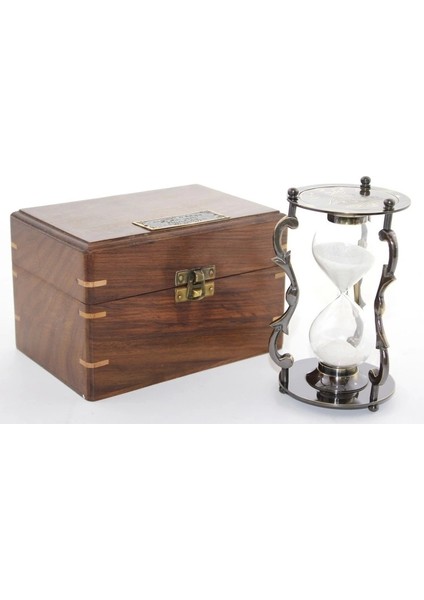 Ahşap Kutulu Pirinç Kum Saati