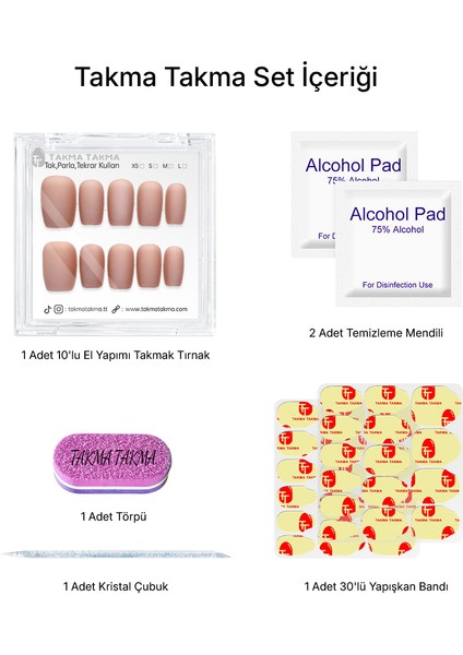 Tekrar Kullanılabilir El Yapımı Protez Takma Tırnak TT1155 - Flying Coffee - 10'lu fiyatları