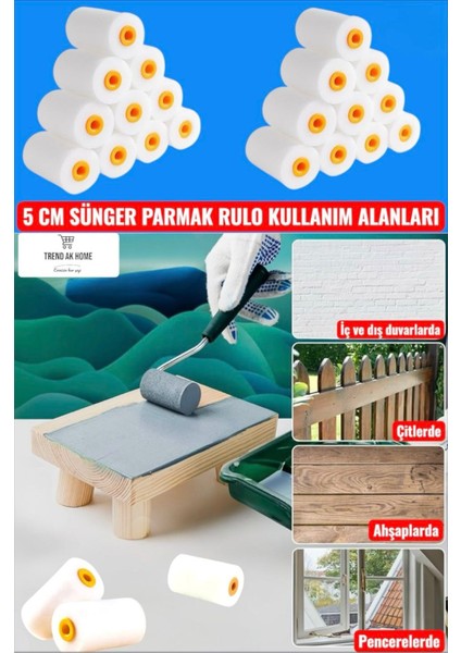 5 cm Yüksek Kaliteli Sünger Parmak Rulo Yedek Başlığı (50 Adet) fiyatları