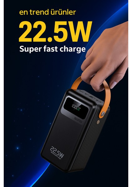 60000 Mah Ultra Kapasiteli Powerbank – Hızlı Şarj, Type-C & Ios Giriş, 2 Çıkışlı, LED Işıklı fırsatları