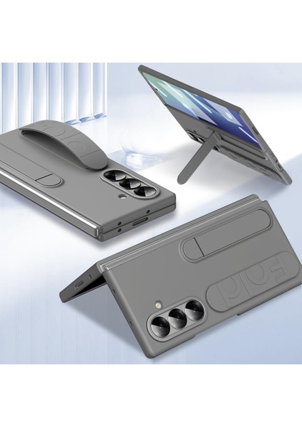 Samsung Galaxy Z Fold 7 Kılıf Elastik El Bandlı L Standlı Premium Orjinal Fold Yazılı Logo Kapak modelleri