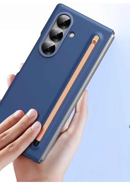 Samsung Galaxy Z Fold 7 Kılıf S Pen Kalem Bölmeli Yuvalı Clasic Titanyum Renkli Premium Sert Kapak modelleri