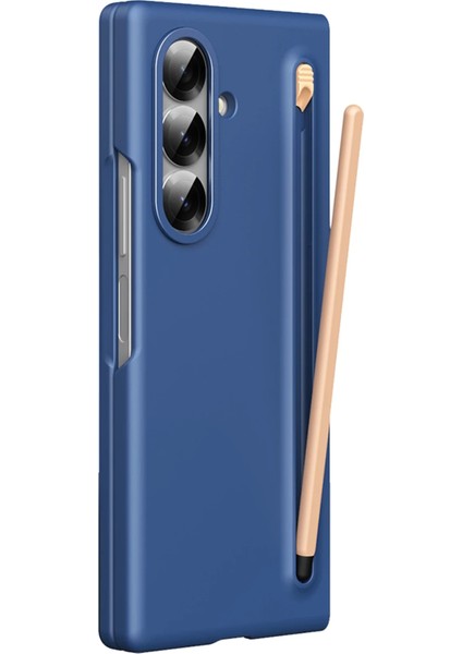 Samsung Galaxy Z Fold 6 Kılıf S Pen Kalem Bölmeli Yuvalı Clasic Titanyum Renkli Premium Sert Kapak fiyatları