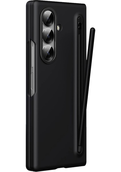 Samsung Galaxy Z Fold 6 Kılıf S Pen Kalem Bölmeli Yuvalı Clasic Titanyum Renkli Premium Sert Kapak fiyatları