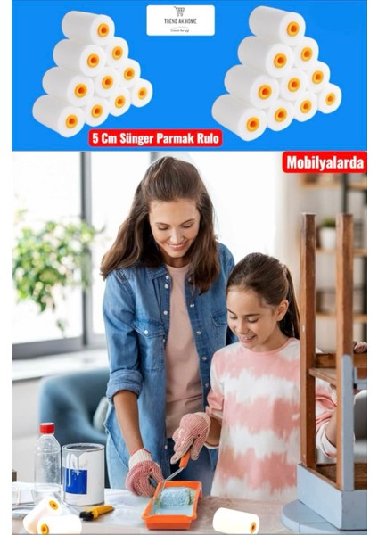 5 cm Yüksek Kaliteli Sünger Parmak Rulo Yedek Başlığı (100 Adet) modelleri