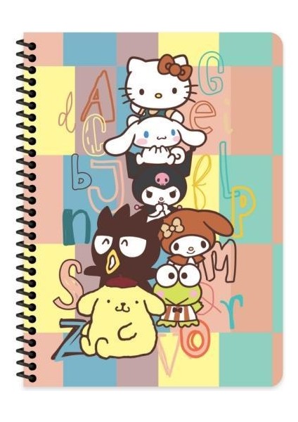 Hello Kitty And Friends 16X22,5 cm A5 Spiralli Defter– 80 Yaprak - Harfler modelleri