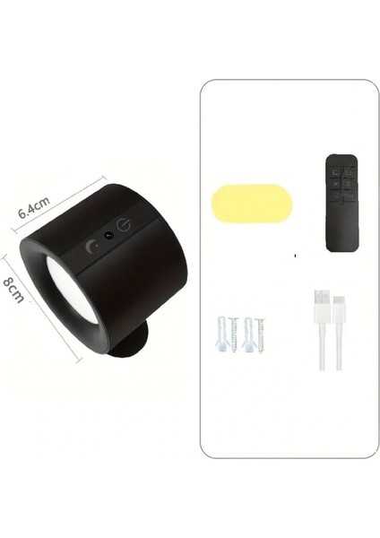 Çift Yönlü LED Aplik (Usb Type C Şarjlı) 3 Mod Renkli, Dimmerli, Kumandalı fiyatları