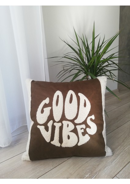 Good Vibes Nakış Aplik Kırlent Kılıfı 2'li Set