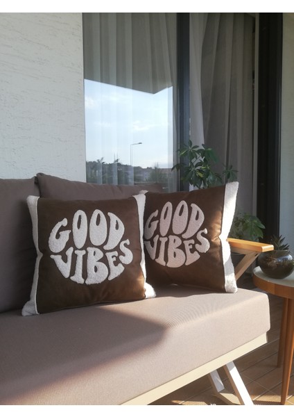 Good Vibes Nakış Aplik Kırlent Kılıfı 2'li Set fiyatları