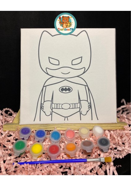 Batman Tuval Boyama Seti (Şövaleli)/Kendin Yap, Doğum Günü, Karne,etkinlik,Tatil hediyesi