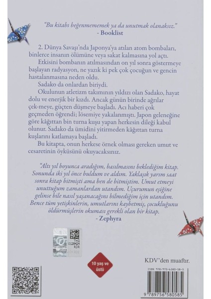 Sadako ve Kağıttan Bin Turna Kuşu - Eleanor Coerr | Popüler Kitaplar fiyatları