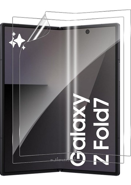 Samsung Galaxy Z Fold 7 Uyumlu Ön ve Arka 2in1 Ekran Koruyucu Gorilla Cam Anti Af Hd Görüntü Özellikli Full Body