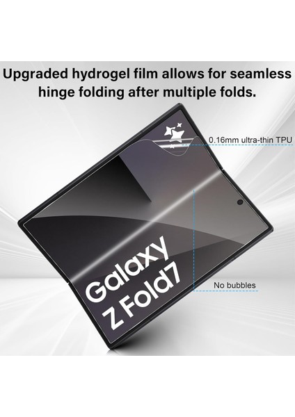 Samsung Galaxy Z Fold 7 Uyumlu Ön ve Arka 2in1 Ekran Koruyucu Gorilla Cam Anti Af Hd Görüntü Özellikli Full Body modelleri