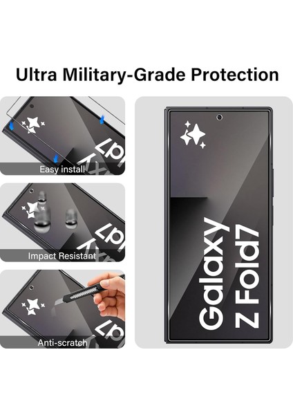 Samsung Galaxy Z Fold 7 Uyumlu Ön ve Arka 2in1 Ekran Koruyucu Gorilla Cam Anti Af Hd Görüntü Özellikli Full Body