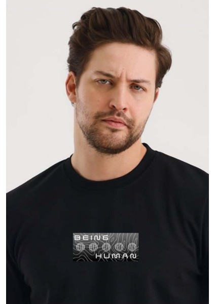 Unisex Ön Arka Baskılı Sıfır Yaka Sweat modelleri