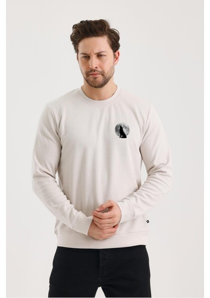 Unisex Ön Arka Baskılı Sıfır Yaka Sweat fiyatları