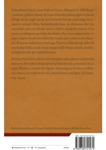 Kırmızı Pazartesi - Gabriel Garcia Marquez | Popüler Kitaplar fiyatları