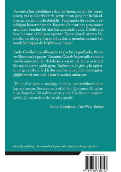 Veronika Ölmek Istiyor - Paulo Coelho | Popüler Kitaplar fiyatları
