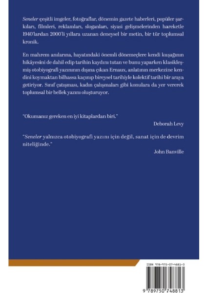 Seneler - Annie Ernaux | Popüler Kitaplar fiyatları