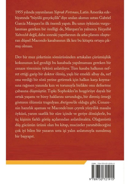 Yaprak Fırtınası - Gabriel Garcia Marquez | Popüler Kitaplar fiyatları