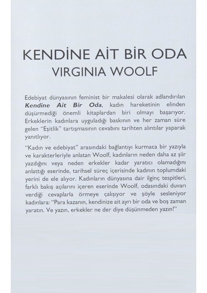 Kendine Ait Bir Oda - Virginia Woolf | Popüler Kitaplar fiyatları