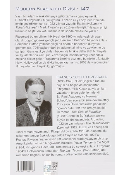 Benjamin Button’ın Tuhaf Hikâyesi - Francis Scott Fitzgerald | Popüler Kitaplar fiyatları