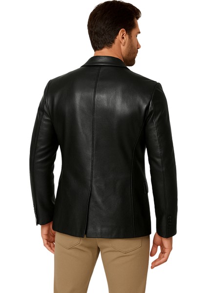 Diego Hakiki Deri Erkek Siyah Blazer Ceket fiyatları