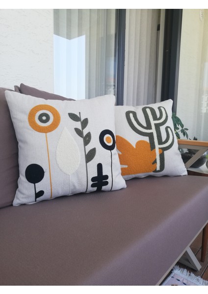 Bohem Kaktüs Temalı Punch Kırlent Kılıfı 2'li Set fiyatları