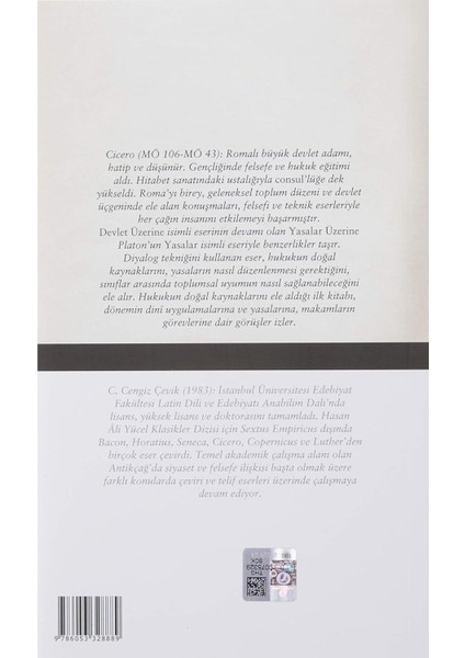 Yasalar Üzerine - Cicero | Popüler Kitaplar fiyatları