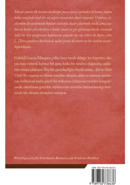 Aşk ve Öbür Cinler - Gabriel Garcia Marquez | Popüler Kitaplar fiyatları
