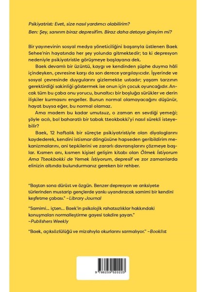 Ölmek Istiyorum Ama Tteokbokki De Yemek Istiyorum - Baek Sehee | Popüler Kitaplar fiyatları
