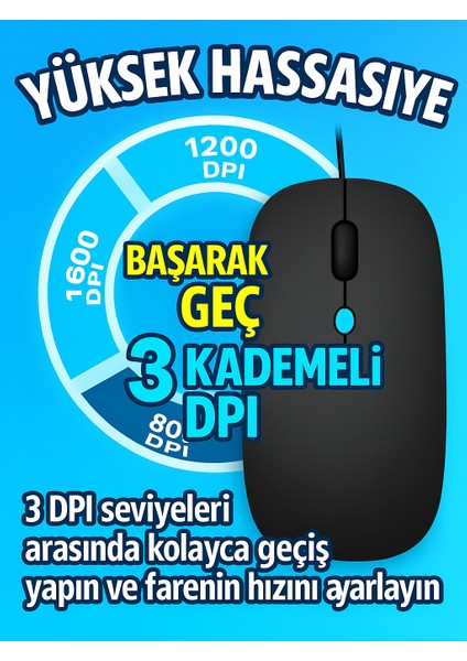 Şarjlı Bluetooth + 2.4ghz Kablosuz Mouse | Laptop, Mac, iPad ve Android Tablet Için – Siyah