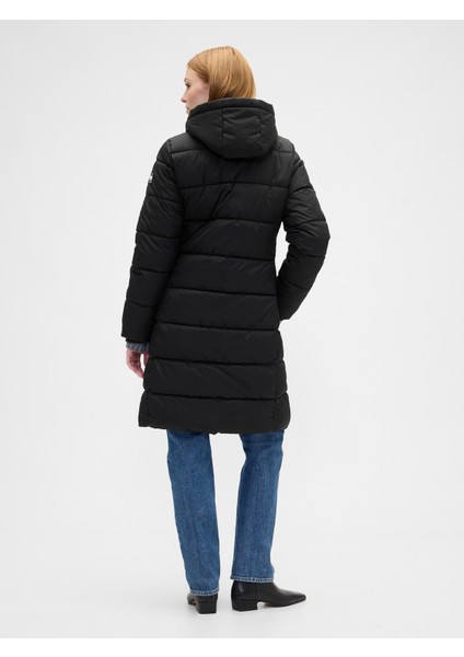 Kadın Siyah Coldcontrol Relaxed Midi Şişme Mont fırsatları