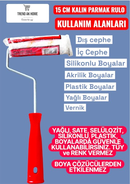 15 cm Mikrofiber Kumaş Kalın Parmak Rulo fiyatları