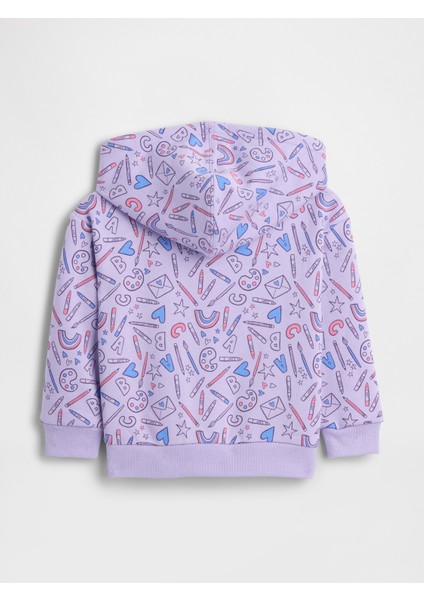 Kız Bebek Mor Gap Relaxed Logo Grafik Sweatshirt modelleri