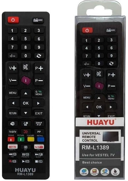 RM-L1389 - Youtube Tuşlu Vestel Universal LCD LED Tv Kumandası
