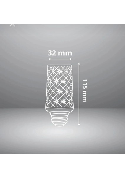 15W Dekoratif Kristal Ampul E27 LED Uzun Beyaz Renk 1600 Lümen modelleri