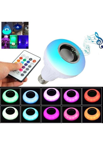 Rgb Bluetooth Hoparlörlü LED Ampul 500 Lümen E27 Kumandalı fiyatları