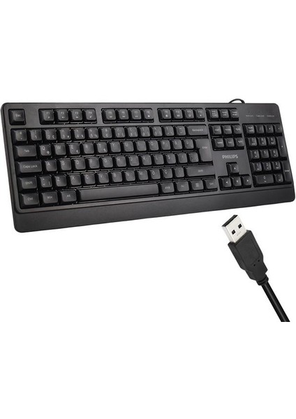 SPK6247B USB 1.2 Metre Kablolu Klasik Siyah Numpadli Türkçe Q Klavye