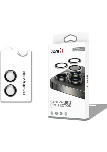 Galaxy Z Flip 7 Zore Cl-12 Premium Safir Parmak Izi Bırakmayan Anti-Reflective Kamera Lens Koruyucu