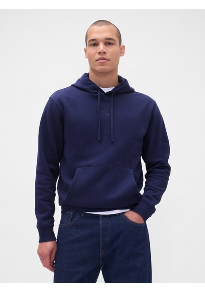 Erkek Lacivert Relaxed Gap Mini-Logo Sweatshirt