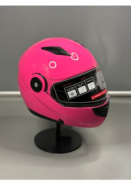 Jk 115 Güneş Vizörlü Çene Açılır Kask Pink
