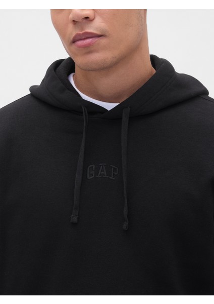 Erkek Siyah Relaxed Gap Mini-Logo Sweatshirt modelleri