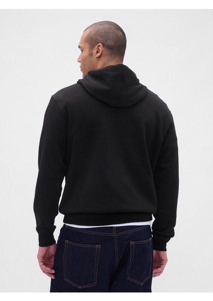 Erkek Siyah Relaxed Gap Mini-Logo Sweatshirt fırsatları