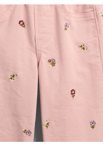 Kız Bebek Pembe Wide Leg Denim Pantolon fiyatları