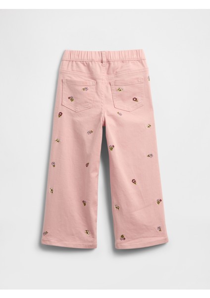 Kız Bebek Pembe Wide Leg Denim Pantolon modelleri