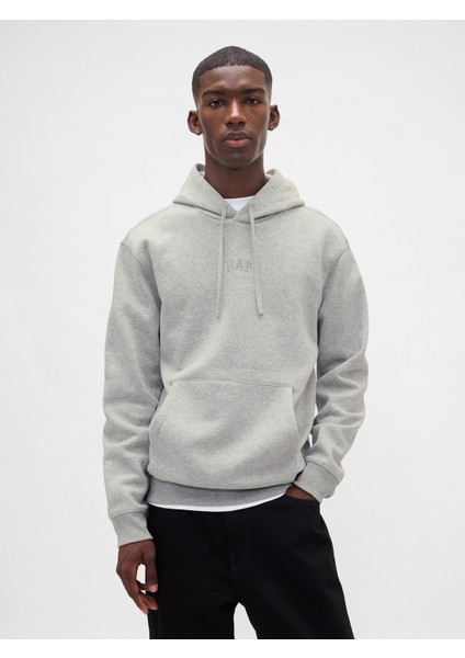 Erkek Gri Relaxed Gap Mini-Logo Sweatshirt