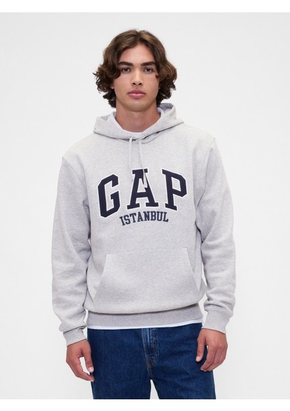 Erkek Gri Relaxed Gap Logo Sweatshirt