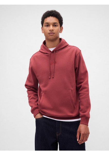 Erkek Kırmızı Relaxed Gap Mini-Logo Sweatshirt