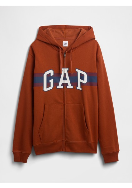 Erkek Kırmızı Relaxed Gap Logo Fermuarlı Sweatshirt fiyatları
